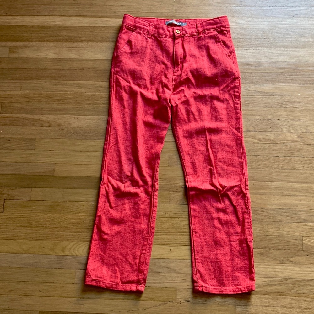 Great linen pants size 12. Coral color.